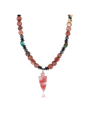 Certified Authentic Navajo .925 Sterling Silver Turquoise Jasper Native American Necklace 15891-3
