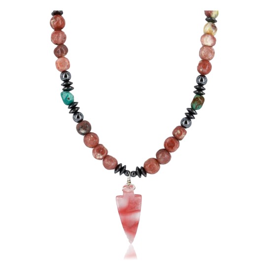 Certified Authentic Navajo .925 Sterling Silver Turquoise Jasper Native American Necklace 15891-3