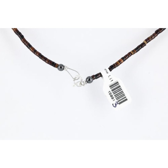Certified Authentic Navajo .925 Sterling Silver Turquoise Jasper Native American Necklace 15891-3