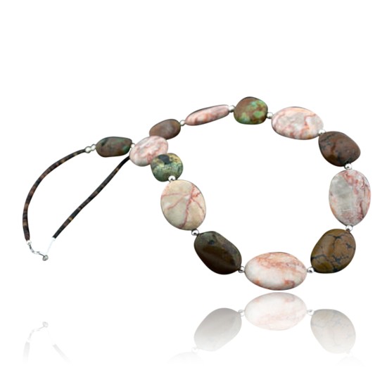 Certified Authentic Navajo .925 Sterling Silver Turquoise Jasper Native American Necklace 370879738864