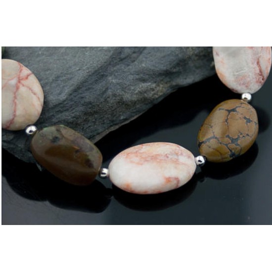 Certified Authentic Navajo .925 Sterling Silver Turquoise Jasper Native American Necklace 370879738864