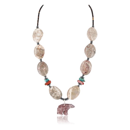 Certified Authentic Navajo .925 Sterling Silver Turquoise Jasper Native American Necklace 390797759518