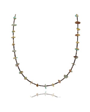 Certified Authentic Navajo .925 Sterling Silver Turquoise Native American Necklace 15883-1