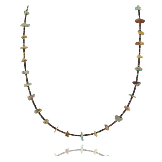 Certified Authentic Navajo .925 Sterling Silver Turquoise Native American Necklace 15883-1
