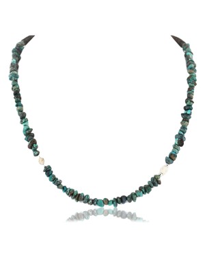 Certified Authentic Navajo .925 Sterling Silver Turquoise Native American Necklace 15955-1