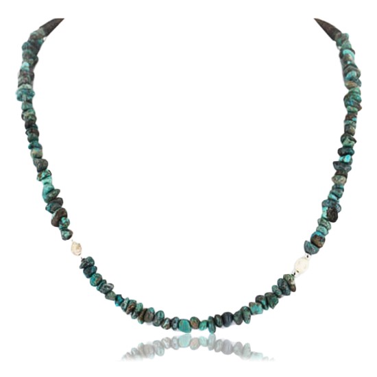Certified Authentic Navajo .925 Sterling Silver Turquoise Native American Necklace 15955-1