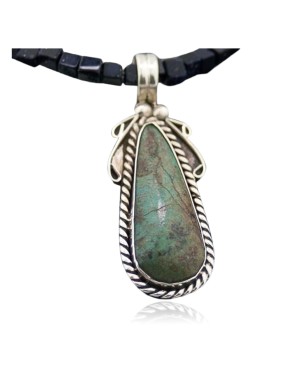 Certified Authentic Navajo .925 Sterling Silver Turquoise Native American Necklace 370829502802