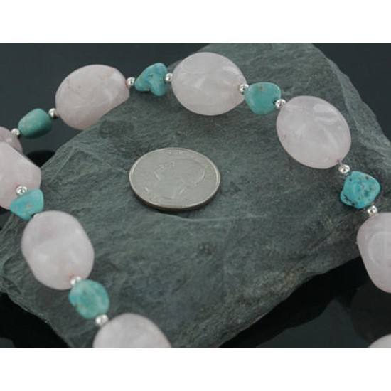 Certified Authentic Navajo .925 Sterling Silver Turquoise Quartz Native American Necklace 390660260272