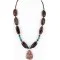 Navajo .925 Sterling Silver Turquoise RED TIGERS EYE Native American Necklace 750121-4 Navajo .925 Sterling Silver Turquoise RED TIGERS EYE Native American Necklace 750121-4