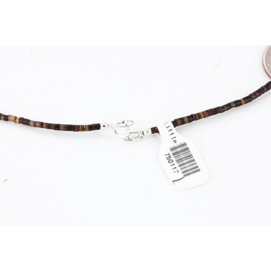 Certified Authentic Navajo .925 Sterling Silver Turquoise Spiny Oyster Jasper Native American Large Necklace 750117-1
