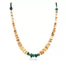 Navajo .925 Sterling Silver Turquoise Turquoise Spiny Oyster and Graduated Heishi Native American Necklace 18111