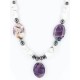Certified Authentic Navajo .925 Sterling Silver White Howlite Amethyst Native American Necklace 371044635481