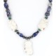 Certified Authentic Navajo .925 Sterling Silver White Howlite and Lapis Native American Necklace 371062170535