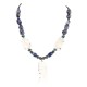 Certified Authentic Navajo .925 Sterling Silver White Howlite and Lapis Native American Necklace 371062170535
