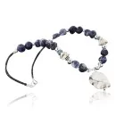 Navajo .925 Sterling Silver White Howlite and Lapis Native American Necklace 390741308420