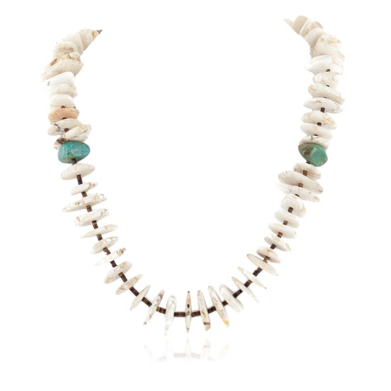 Certified Authentic Navajo .925 Sterling Silver White Howlite and Turquoise Native American Necklace 25101 Certified Authentic Navajo .925 Sterling Silver White Howlite and Turquoise Native American Necklace 25101