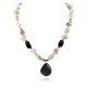 Certified Authentic Navajo .925 Sterling Silver White Howlite Black Onyx Hematite Native American Necklace 15844-4