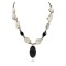 Certified Authentic Navajo .925 Sterling Silver White Howlite Black Onyx Native American Necklace 15778-39