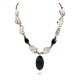Certified Authentic Navajo .925 Sterling Silver White Howlite Black Onyx Native American Necklace 15778-39