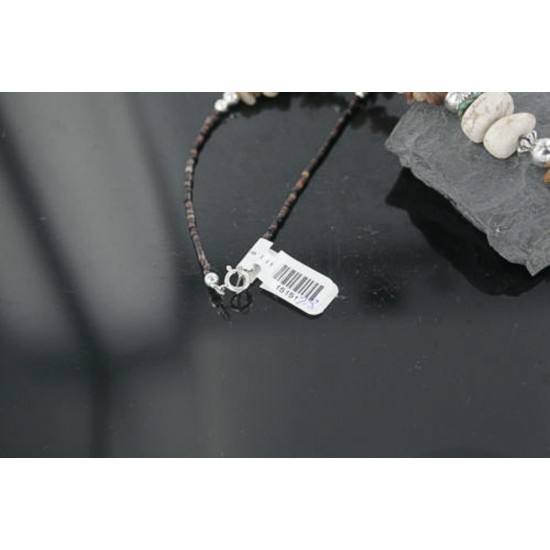Certified Authentic Navajo .925 Sterling Silver White Howlite Jasper Native American Necklace 15151-28 Certified Authentic Navajo .925 Sterling Silver White Howlite Jasper Native American Necklace 15151-28