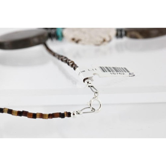 Certified Authentic Navajo .925 Sterling Silver White Howlite Jasper Native American Necklace 15762-5