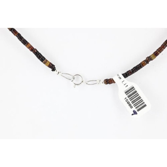 Certified Authentic Navajo .925 Sterling Silver White Howlite Jasper Native American Necklace 15888-9