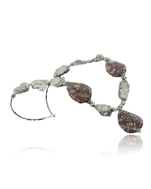 Certified Authentic Navajo .925 Sterling Silver White Howlite Jasper Native American Necklace 390712495650