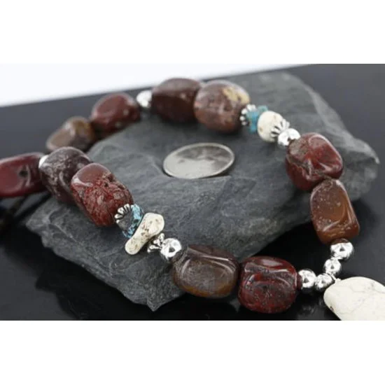 Navajo .925 Sterling Silver White Howlite Jasper Native American Necklace 390741118548 Navajo .925 Sterling Silver White Howlite Jasper Native American Necklace 390741118548