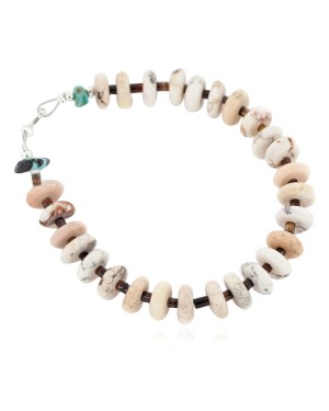 Certified Authentic Navajo .925 Sterling Silver White Howlite Native American Bracelet 12975-5