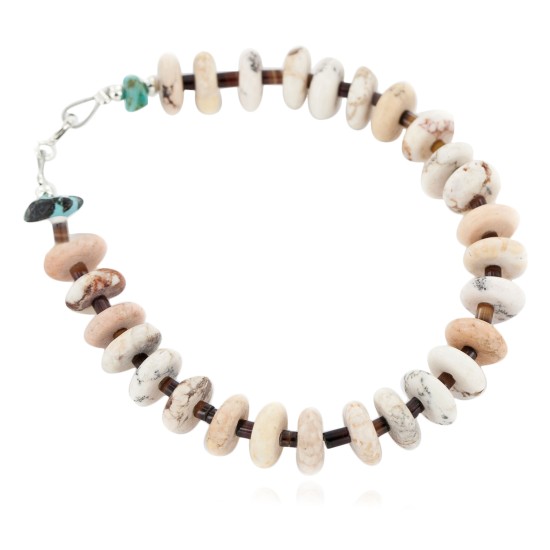 Certified Authentic Navajo .925 Sterling Silver White Howlite Native American Bracelet 12975-5 Certified Authentic Navajo .925 Sterling Silver White Howlite Native American Bracelet 12975-5