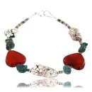 Navajo .925 Sterling Silver White Howlite Native American Bracelet 371004080103