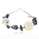 Certified Authentic Navajo .925 Sterling Silver White Howlite Turquoise Lapis Native American Bracelet 390760766394