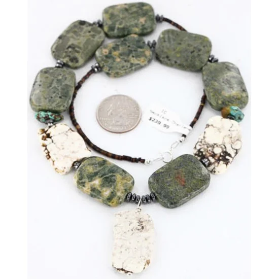 Navajo .925 Sterling Silver WHITE Turquoise Turquoise Jasper 01 Native American Necklace 390797943089 Navajo .925 Sterling Silver WHITE Turquoise Turquoise Jasper 01 Native American Necklace 390797943089