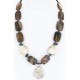 Certified Authentic Navajo .925 Sterling Silver WHITE Turquoise Turquoise Jasper Native American Necklace 15860-2