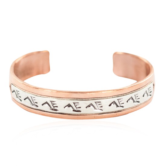 Certified Authentic Navajo Bear paw .925 Sterling Silver Handmade Native American Pure Copper Bracelet  131003