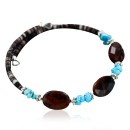 Certified Authentic Navajo beauty Turquoise and Carnelian Native American WRAP Bracelet 12746