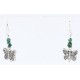Certified Authentic Navajo Butterfly .925 Sterling Silver Hooks Natural Turquoise Native American Earrings 371037418388