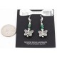 Certified Authentic Navajo Butterfly .925 Sterling Silver Hooks Natural Turquoise Native American Earrings 371037418388