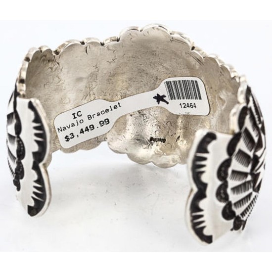 Certified Authentic Navajo Carved .925 Sterling Silver Signed MT Native American Bracelet 371045853504