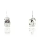 Authentic Navajo Carved Sterling Silver Hoop Earrings 18035-1