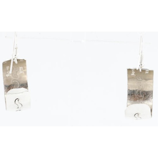 Certified Authentic Navajo CARVED .925 Sterling Silver Sterling Silver Hoop Native American Earrings 371052259515