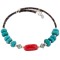 Certified Authentic Navajo Coral Heishi Native American Adjustable Wrap Bracelet 13151-28