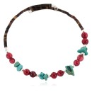 Certified Authentic Navajo Coral Heishi Native American Adjustable Wrap Bracelet 13151-9