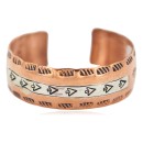 Navajo Feather Arrow Head Sterling Silver Copper Bracelet 92012