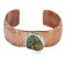 Certified Authentic Navajo Hammered Handmade Navajo Natural Turquoise Native American Pure Copper Bracelet 13142-4