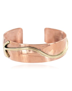 Certified Authentic Navajo Handmade Brass Native American Pure Copper Bracelet 13134