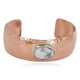 Certified Authentic Navajo Handmade Hammered Navajo White Howlite Native American Pure Copper Bracelet 13142-2