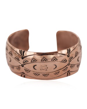 Certified Authentic Navajo Handmade Horny Toad Native American Pure Copper Bracelet 13125-3