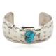 Certified Authentic Navajo Handmade Kokopelli Natural Turquoise Native American Nickel Bracelet 12784-8