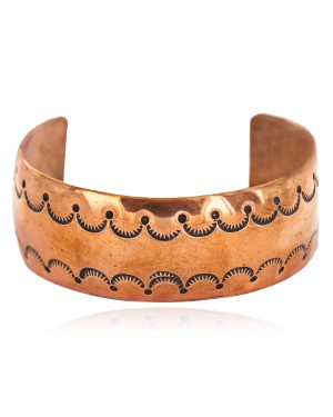 Certified Authentic Navajo Handmade Native American Pure Copper Bracelet  12700-1